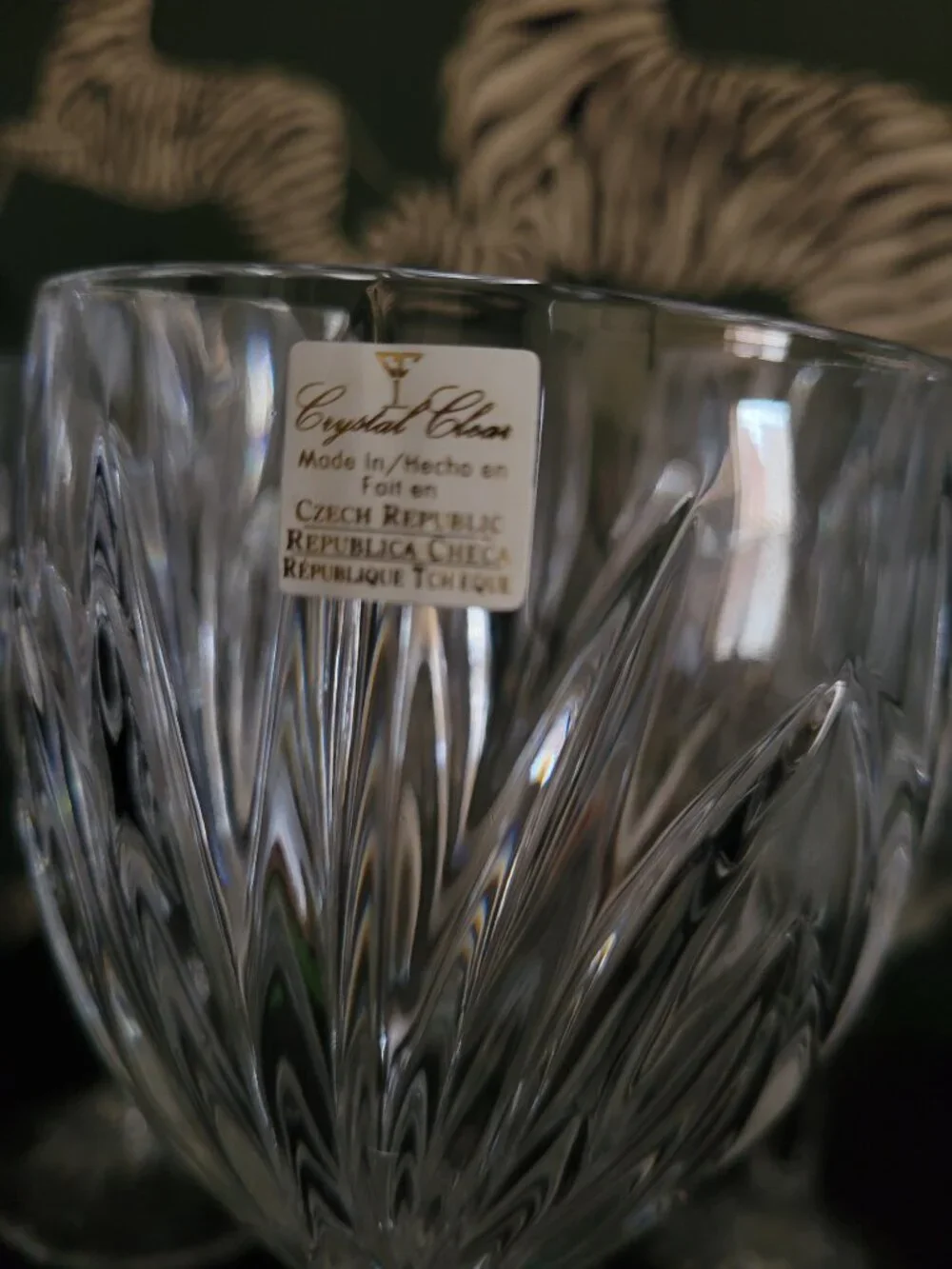 Vintage BOHEMIA Crystal Glasses Goblets 
